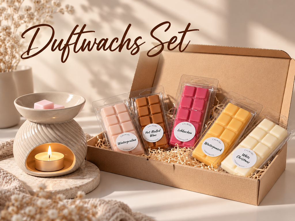 Duftwachs Set mit Duftlampe beige