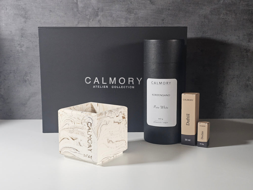 Calmory Atelier Collection N°64 Kerzensand Set Coade marmoriert