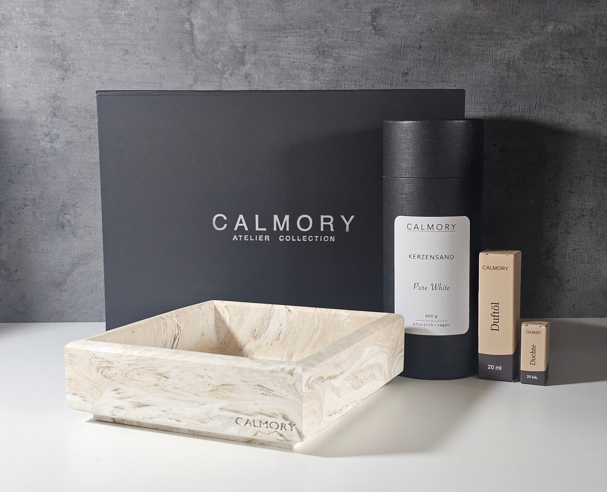 Calmory Atelier Collection N°89 Kerzensand Set Coade marmoriert