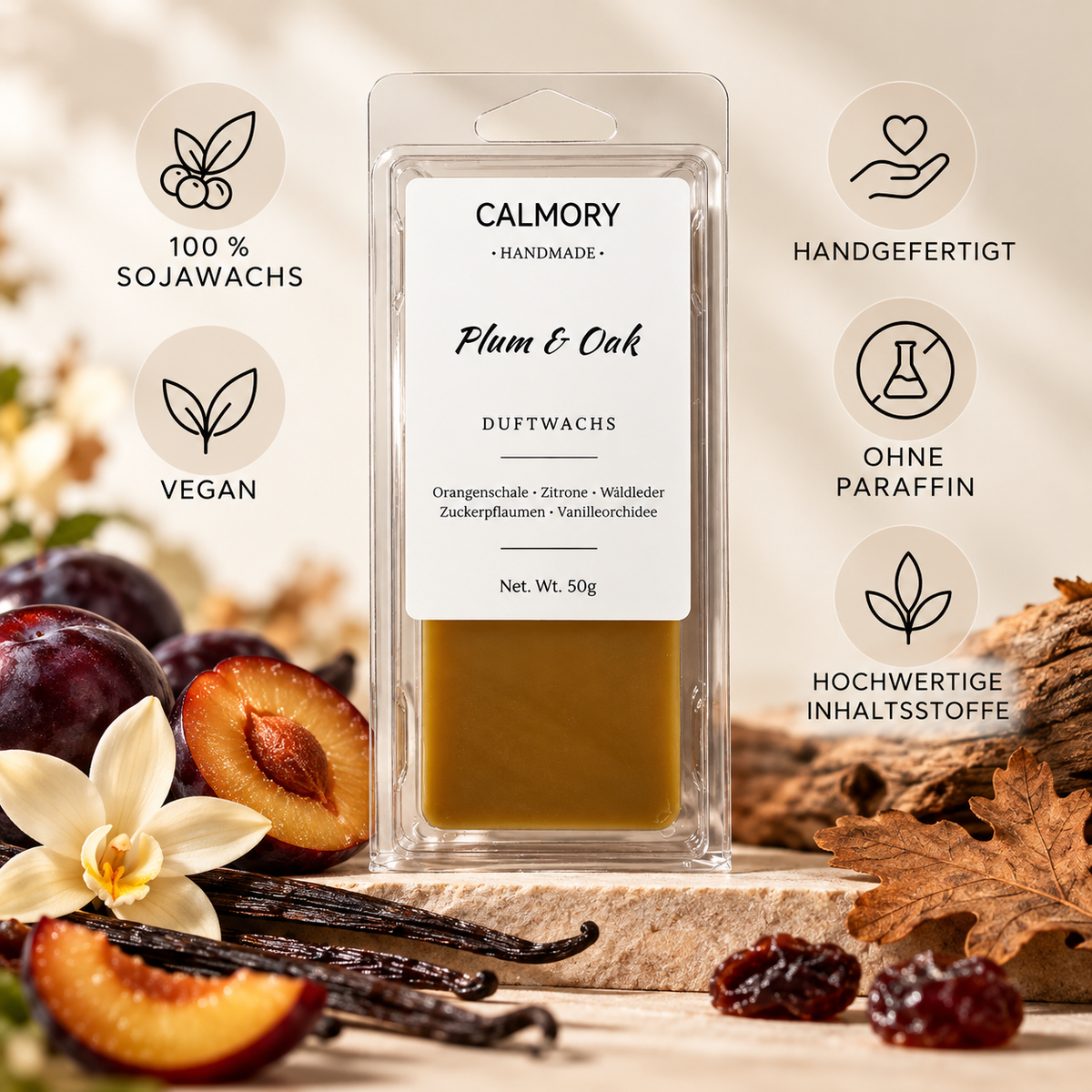 Plum & Oak Duftwachs 50 g